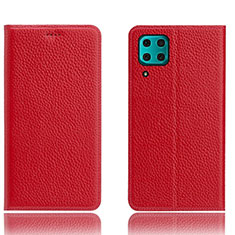 Funda de Cuero Cartera con Soporte Carcasa L03 para Huawei Nova 6 SE Rojo