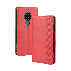 Funda de Cuero Cartera con Soporte Carcasa L03 para Nokia 7.2 Rojo