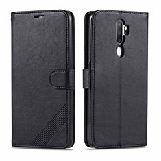 Funda de Cuero Cartera con Soporte Carcasa L03 para Oppo A11 Negro