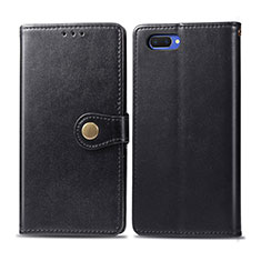 Funda de Cuero Cartera con Soporte Carcasa L03 para Oppo A12e Negro