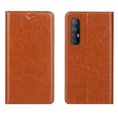 Funda de Cuero Cartera con Soporte Carcasa L03 para Oppo Find X2 Neo Naranja