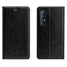 Funda de Cuero Cartera con Soporte Carcasa L03 para Oppo Reno3 Pro Negro