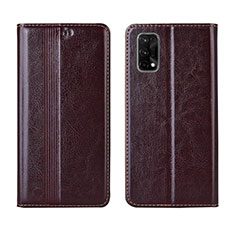 Funda de Cuero Cartera con Soporte Carcasa L03 para Realme X7 5G Marron