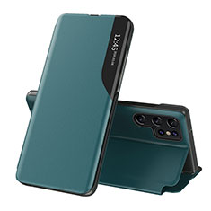 Funda de Cuero Cartera con Soporte Carcasa L03 para Samsung Galaxy S21 Ultra 5G Verde