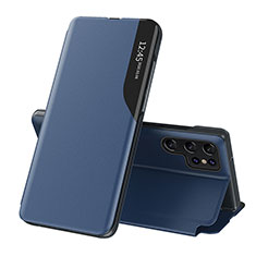 Funda de Cuero Cartera con Soporte Carcasa L03 para Samsung Galaxy S22 Ultra 5G Azul