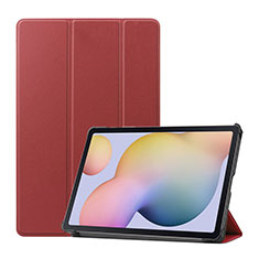 Funda de Cuero Cartera con Soporte Carcasa L03 para Samsung Galaxy Tab S7 4G 11 SM-T875 Rojo Rosa