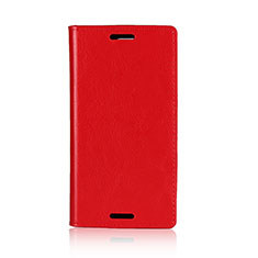 Funda de Cuero Cartera con Soporte Carcasa L03 para Sony Xperia XZ1 Compact Rojo