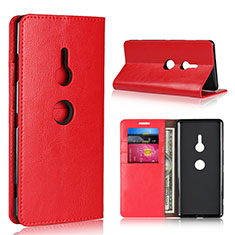 Funda de Cuero Cartera con Soporte Carcasa L03 para Sony Xperia XZ3 Rojo