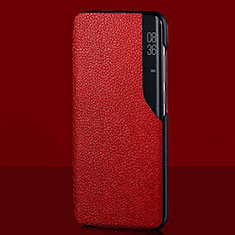 Funda de Cuero Cartera con Soporte Carcasa L03 para Xiaomi Mi 10 Rojo