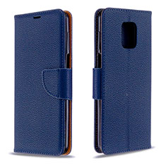 Funda de Cuero Cartera con Soporte Carcasa L03 para Xiaomi Redmi Note 9 Pro Azul