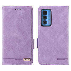 Funda de Cuero Cartera con Soporte Carcasa L03Z para Motorola Moto Edge 20 Pro 5G Morado