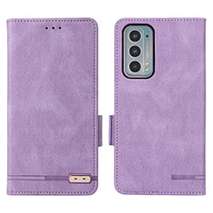 Funda de Cuero Cartera con Soporte Carcasa L03Z para Motorola Moto Edge Lite 5G Morado