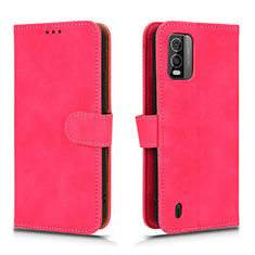 Funda de Cuero Cartera con Soporte Carcasa L03Z para Nokia C210 Rosa Roja
