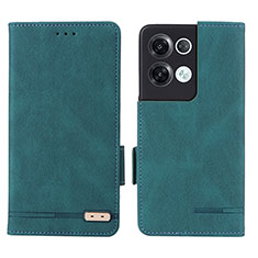 Funda de Cuero Cartera con Soporte Carcasa L03Z para Oppo Reno8 Pro 5G Verde