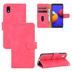 Funda de Cuero Cartera con Soporte Carcasa L03Z para Samsung Galaxy A01 Core Rosa Roja