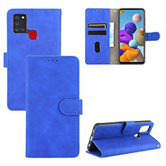 Funda de Cuero Cartera con Soporte Carcasa L03Z para Samsung Galaxy A21s Azul