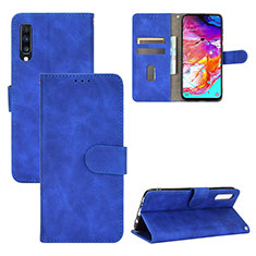 Funda de Cuero Cartera con Soporte Carcasa L03Z para Samsung Galaxy A70 Azul