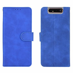 Funda de Cuero Cartera con Soporte Carcasa L03Z para Samsung Galaxy A80 Azul