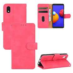 Funda de Cuero Cartera con Soporte Carcasa L03Z para Samsung Galaxy M01 Core Rosa Roja