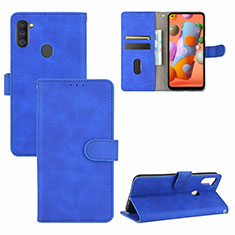 Funda de Cuero Cartera con Soporte Carcasa L03Z para Samsung Galaxy M11 Azul