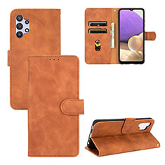 Funda de Cuero Cartera con Soporte Carcasa L03Z para Samsung Galaxy M32 5G Marron