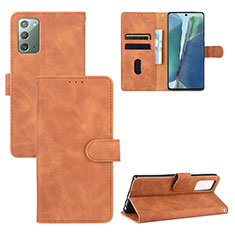 Funda de Cuero Cartera con Soporte Carcasa L03Z para Samsung Galaxy Note 20 5G Marron