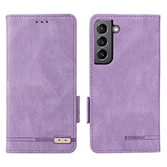 Funda de Cuero Cartera con Soporte Carcasa L03Z para Samsung Galaxy S21 5G Morado