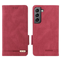 Funda de Cuero Cartera con Soporte Carcasa L03Z para Samsung Galaxy S21 FE 5G Rojo