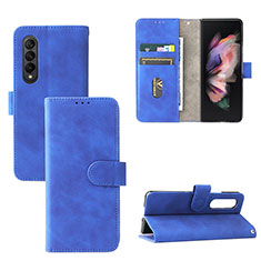 Funda de Cuero Cartera con Soporte Carcasa L03Z para Samsung Galaxy Z Fold3 5G Azul