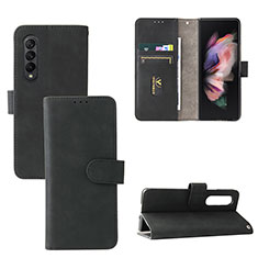 Funda de Cuero Cartera con Soporte Carcasa L03Z para Samsung Galaxy Z Fold4 5G Negro