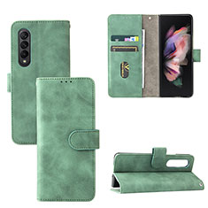 Funda de Cuero Cartera con Soporte Carcasa L03Z para Samsung Galaxy Z Fold4 5G Verde