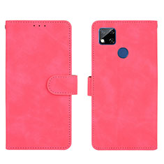 Funda de Cuero Cartera con Soporte Carcasa L03Z para Xiaomi Redmi 9 India Rosa Roja