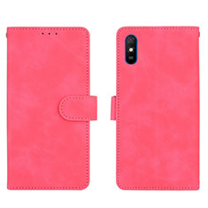 Funda de Cuero Cartera con Soporte Carcasa L03Z para Xiaomi Redmi 9i Rosa Roja