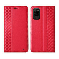 Funda de Cuero Cartera con Soporte Carcasa L04 para Huawei Honor Play4 Pro 5G Rojo