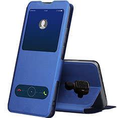 Funda de Cuero Cartera con Soporte Carcasa L04 para Huawei Mate 30 Lite Azul