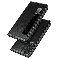 Funda de Cuero Cartera con Soporte Carcasa L04 para Huawei P20 Pro Gris Oscuro