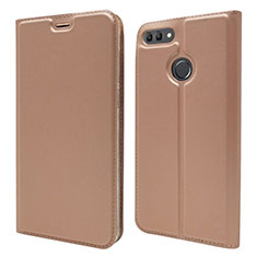 Funda de Cuero Cartera con Soporte Carcasa L04 para Huawei Y9 (2018) Oro Rosa