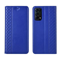 Funda de Cuero Cartera con Soporte Carcasa L04 para Oppo Reno5 5G Azul