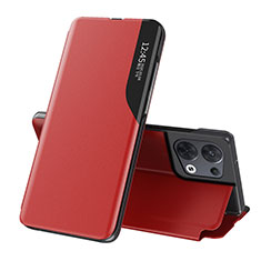 Funda de Cuero Cartera con Soporte Carcasa L04 para Oppo Reno9 Pro+ Plus 5G Rojo