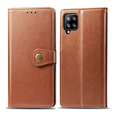 Funda de Cuero Cartera con Soporte Carcasa L04 para Samsung Galaxy A42 5G Marron