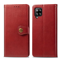 Funda de Cuero Cartera con Soporte Carcasa L04 para Samsung Galaxy A42 5G Rojo