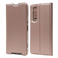 Funda de Cuero Cartera con Soporte Carcasa L04 para Sony Xperia 1 II Oro Rosa