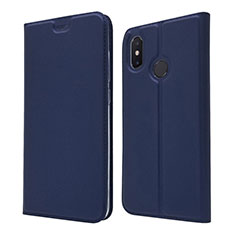 Funda de Cuero Cartera con Soporte Carcasa L04 para Xiaomi Mi 8 Azul