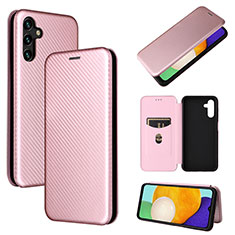 Funda de Cuero Cartera con Soporte Carcasa L04Z para Samsung Galaxy A04s Oro Rosa