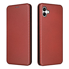 Funda de Cuero Cartera con Soporte Carcasa L04Z para Samsung Galaxy M04 Marron