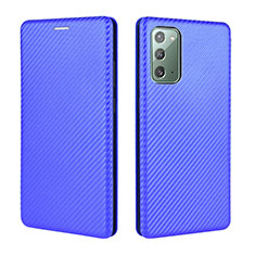 Funda de Cuero Cartera con Soporte Carcasa L04Z para Samsung Galaxy Note 20 5G Azul