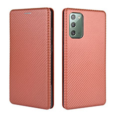 Funda de Cuero Cartera con Soporte Carcasa L04Z para Samsung Galaxy Note 20 5G Marron