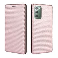 Funda de Cuero Cartera con Soporte Carcasa L04Z para Samsung Galaxy Note 20 5G Oro Rosa