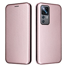 Funda de Cuero Cartera con Soporte Carcasa L04Z para Xiaomi Mi 12T 5G Oro Rosa