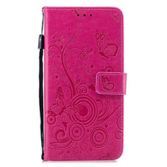 Funda de Cuero Cartera con Soporte Carcasa L05 para Huawei P30 Rosa Roja